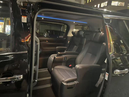 Spacious passenger seating inside a Toyota Alphard