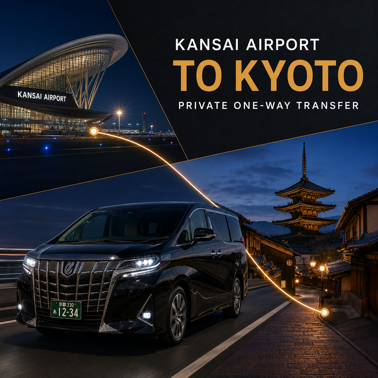 Kansai Airport to Kyoto private transfer | TOUSIN licensed private charter